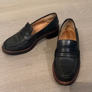 Madewell Black Leather Slip-On Loafers